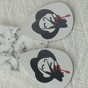 Halloween Horror Faux Leather Hypoallergenic earrings Freddy Krueger